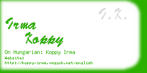 irma koppy business card